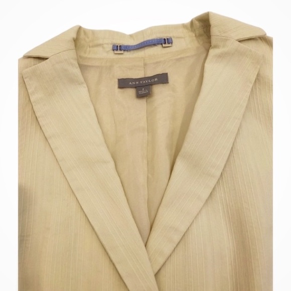 Ann Taylor Cream Striped Blazer Jacket, Size 8 - Picture 3 of 16
